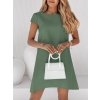 Šaty elegantní letní krátký rukáv dámské (S/M ONE SIZE) ITALSKÁ MÓDA IMD23498/DU (Velikost S/M/L, Barva Černá)