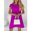 Šaty elegantní letní krátký rukáv dámské (S/M ONE SIZE) ITALSKÁ MÓDA IMD23498/DU (Velikost S/M/L, Barva Černá)