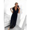 Šaty letní dlouhé šifonové krátký rukáv dámské (S/M ONE SIZE) ITALSKÁ MÓDA IMWMY232468/DU (Velikost S/M/L, Barva béžová)