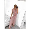 Šaty letní dlouhé šifonové krátký rukáv dámské (S/M ONE SIZE) ITALSKÁ MÓDA IMWMY232468/DU (Velikost S/M/L, Barva béžová)