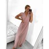 Šaty letní dlouhé šifonové krátký rukáv dámské (S/M ONE SIZE) ITALSKÁ MÓDA IMWMY232468/DU (Velikost S/M/L, Barva béžová)