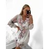 Šaty letní šifonové dlouhý rukáv dámské květované (S/M ONE SIZE) ITALSKÁ MÓDA IMWGB232304/DUR (Velikost S/M/L, Barva bílá)