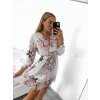 Šaty letní šifonové dlouhý rukáv dámské květované (S/M ONE SIZE) ITALSKÁ MÓDA IMWGB232304/DUR (Velikost S/M/L, Barva bílá)