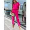 Overal dlouhý elegantní krátký rukáv dámský (S/M ONE SIZE) ITALSKÁ MÓDA IMWB23270/DU (Velikost S/M/L, Barva fialová)