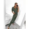Overal dlouhý elegantní krátký rukáv dámský (S/M ONE SIZE) ITALSKÁ MÓDA IMWB23270/DU (Velikost S/M/L, Barva fialová)
