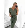Overal dlouhý elegantní krátký rukáv dámský (S/M ONE SIZE) ITALSKÁ MÓDA IMWB23270/DU (Velikost S/M/L, Barva fialová)