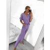 Overal dlouhý elegantní krátký rukáv dámský (S/M ONE SIZE) ITALSKÁ MÓDA IMWB23270/DU (Velikost S/M/L, Barva fialová)
