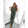 Overal dlouhý elegantní krátký rukáv dámský (S/M ONE SIZE) ITALSKÁ MÓDA IMWB23270/DU (Velikost S/M/L, Barva fialová)