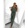 Overal dlouhý elegantní krátký rukáv dámský (S/M ONE SIZE) ITALSKÁ MÓDA IMWB23270/DU (Velikost S/M/L, Barva fialová)