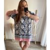 Šaty košilové oversize 3/4 rukáv dámské nadrozměr (L/4XL ONE SIZE) ITALSKÁ MÓDA IM423ALEX/DUR