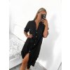 Šaty dlouhé lněné košilové dlouhý rukáv dámské (S/M ONE SIZE) ITALSKÁ MÓDA IMPLI2272014/DUR (Velikost S/M/L, Barva Černá)