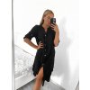 Šaty dlouhé lněné košilové dlouhý rukáv dámské (S/M ONE SIZE) ITALSKÁ MÓDA IMPLI2272014/DUR (Velikost S/M/L, Barva Černá)