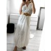 Šaty dlouhé letní boho krajkové s páskem krátký rukáv dámské (S/M ONE SIZE) ITALSKÁ MÓDA IMPLI2390184/DU (Velikost S/M/L, Barva bílá)