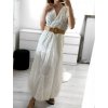 Šaty dlouhé letní boho krajkové s páskem krátký rukáv dámské (S/M ONE SIZE) ITALSKÁ MÓDA IMPLI2390184/DU (Velikost S/M/L, Barva bílá)