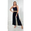 Kalhoty letní dlouhé volné s páskem dámské (S/M ONE SIZE) ITALSKÁ MÓDA IMPLI236388/DU (Velikost S/M/L, Barva béžová)