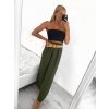 Kalhoty letní dlouhé volné s páskem dámské (S/M ONE SIZE) ITALSKÁ MÓDA IMPLI236388/DU (Velikost S/M/L, Barva béžová)