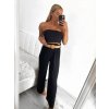 Kalhoty letní dlouhé volné s páskem dámské (S/M ONE SIZE) ITALSKÁ MÓDA IMPLI236388/DU (Velikost S/M/L, Barva béžová)
