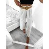 Kalhoty letní dlouhé volné s páskem dámské (S/M ONE SIZE) ITALSKÁ MÓDA IMPLI236388/DU (Velikost S/M/L, Barva béžová)