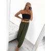 Kalhoty letní dlouhé volné s páskem dámské (S/M ONE SIZE) ITALSKÁ MÓDA IMPLI236388/DU (Velikost S/M/L, Barva béžová)