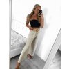 Kalhoty letní dlouhé volné s páskem dámské (S/M ONE SIZE) ITALSKÁ MÓDA IMPLI236388/DU (Velikost S/M/L, Barva béžová)