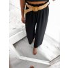 Kalhoty letní dlouhé volné s páskem dámské (S/M ONE SIZE) ITALSKÁ MÓDA IMPLI236388/DU (Velikost S/M/L, Barva béžová)