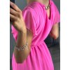 Šaty letní šifonové krátký rukáv dámské (S/M ONE SIZE) ITALSKÁ MÓDA IM323066/DU (Velikost S/M/L, Barva růžová starorůžová)