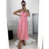 Šaty letní elegantní na ramínka dámské (S/M ONE SIZE) ITALSKÁ MÓDA IMWGB231706/DU (Velikost S/M/L, Barva růžová světlá)