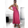 Šaty letní elegantní na ramínka dámské (S/M ONE SIZE) ITALSKÁ MÓDA IMWGB231706/DU (Velikost S/M/L, Barva růžová světlá)