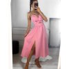 Šaty letní elegantní na ramínka dámské (S/M ONE SIZE) ITALSKÁ MÓDA IMWGB231706/DU (Velikost S/M/L, Barva růžová světlá)