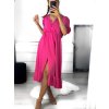 Šaty dlouhé letní košilové krátký rukáv dámské (S/M ONE SIZE) ITALSKÁ MÓDA IMWY23133/DU (Velikost S/M/L, Barva béžová)