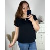Tunika krátký rukáv dámská nadrozměr (42-52) POLSKÁ MODA PME23VIGGO/DUR (Velikost 42, Barva bílá)