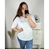 Tunika s 3/4 rukáv dámská nadrozměr (L-6XL) POLSKÁ MODA PME23FABIA/DUR (Velikost L, Barva bílá)