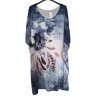 Šaty šifonové krátký rukáv dámské nadrozměrné (XL/2XL/3XL ONE SIZE) ITALSKÁ MÓDA IMN23002/DUR (Velikost 2XL/3XL, Barva světle modrá)