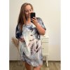 Šaty šifonové krátký rukáv dámské nadrozměrné (XL/2XL/3XL ONE SIZE) ITALSKÁ MÓDA IMN23002/DUR (Velikost 2XL/3XL, Barva světle modrá)