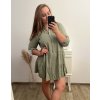 Šaty letní volnočasové dlouhý rukáv dámská nadrozměr (L/XL/2XL ONE SIZE) ITALSKÁ MÓDA IMN23ABBY/DUR (Velikost XL/2XL, Barva Černá)