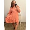 Šaty letní volnočasové dlouhý rukáv dámská nadrozměr (L/XL/2XL ONE SIZE) ITALSKÁ MÓDA IMN23ABBY/DUR (Velikost XL/2XL, Barva Černá)