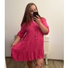 Šaty letní volnočasové dlouhý rukáv dámská nadrozměr (L/XL/2XL ONE SIZE) ITALSKÁ MÓDA IMN23ABBY/DUR (Velikost XL/2XL, Barva Černá)