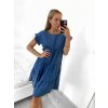 Šaty riflové volnočasové krátký rukáv dámské nadrozměr (M/L/XL ONE SIZE) ITALSKÁ MÓDA IM722148/DUR