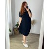 Šaty oválné letní volnočasové oversize krátký rukáv dámské MONZA (XL/2XL/3XL ONE SIZE) ITALSKÁ MÓDA IM422510/DUR (Velikost 2XL/3XL, Barva zelená)