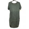 Šaty oválné letní volnočasové oversize krátký rukáv dámské MONZA (XL/2XL/3XL ONE SIZE) ITALSKÁ MÓDA IM422510/DUR (Velikost 2XL/3XL, Barva zelená)