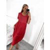 Šaty oválné letní volnočasové oversize krátký rukáv dámské MONZA (XL/2XL/3XL ONE SIZE) ITALSKÁ MÓDA IM422510/DUR (Velikost 2XL/3XL, Barva zelená)