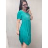Šaty oválné letní volnočasové oversize krátký rukáv dámské MONZA (XL/2XL/3XL ONE SIZE) ITALSKÁ MÓDA IM422510/DUR (Velikost 2XL/3XL, Barva zelená)