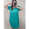 Šaty oválné letní volnočasové oversize krátký rukáv dámské MONZA (XL/2XL/3XL ONE SIZE) ITALSKÁ MÓDA IM422510/DUR (Velikost 2XL/3XL, Barva zelená)