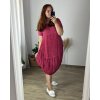 Šaty oválné letní volnočasové oversize krátký rukáv dámské MONZA (XL/2XL/3XL ONE SIZE) ITALSKÁ MÓDA IM422510/DUR (Velikost 2XL/3XL, Barva zelená)