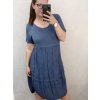 Šaty oválné letní volnočasové oversize krátký rukáv dámské MONZA (XL/2XL/3XL ONE SIZE) ITALSKÁ MÓDA IM422510/DUR (Velikost 2XL/3XL, Barva zelená)