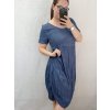 Šaty oválné letní volnočasové oversize krátký rukáv dámské MONZA (XL/2XL/3XL ONE SIZE) ITALSKÁ MÓDA IM422510/DUR (Velikost 2XL/3XL, Barva zelená)