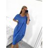 Šaty oválné letní volnočasové oversize krátký rukáv dámské MONZA (XL/2XL/3XL ONE SIZE) ITALSKÁ MÓDA IM422510/DUR (Velikost 2XL/3XL, Barva zelená)