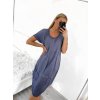 Šaty oválné letní volnočasové oversize krátký rukáv dámské MONZA (XL/2XL/3XL ONE SIZE) ITALSKÁ MÓDA IM422510/DUR (Velikost 2XL/3XL, Barva zelená)