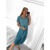 Šaty oválné letní volnočasové oversize krátký rukáv dámské MONZA (XL/2XL/3XL ONE SIZE) ITALSKÁ MÓDA IM422510/DUR (Velikost 2XL/3XL, Barva zelená)