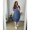 Šaty oválné letní volnočasové oversize krátký rukáv dámské MONZA (XL/2XL/3XL ONE SIZE) ITALSKÁ MÓDA IM422510/DUR (Velikost 2XL/3XL, Barva zelená)